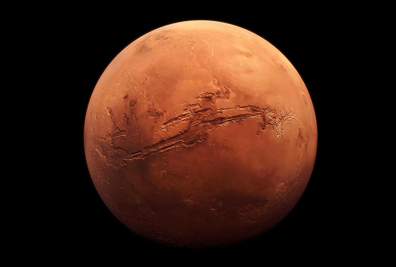 運河のような火星の表面模様